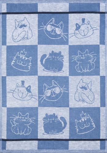 Cool Cat Jacquard-Geschirrtuch blau