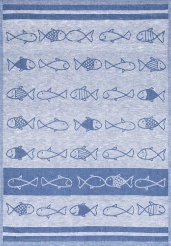 Kiss Fish Jacquard-Geschirrtuch blau